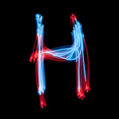 Image showing Letter H of the alphabet made from neon signs