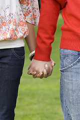 Image showing The hand of a young couple