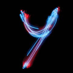 Image showing Letter Y the alphabet made from neon signs