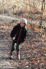 Image showing Portrait of a young cute girl looking at the camera