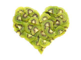 Image showing Fresh kiwi fruit heart