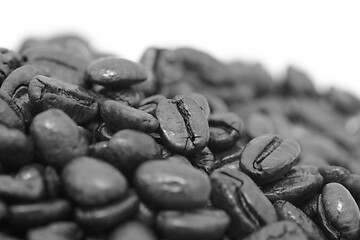 Image showing Pile of roasted coffee beans