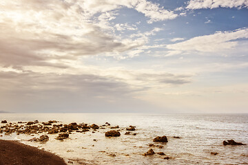 Image showing a dark sand beach in northern Bali Indonesia