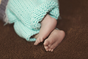 Image showing Feet baby boy sleeping