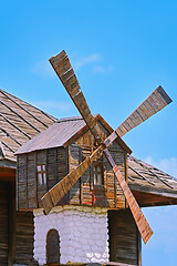 Image showing Old Wooden Windmill 