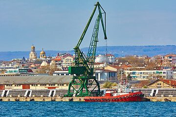 Image showing Harbor Crane in the Port