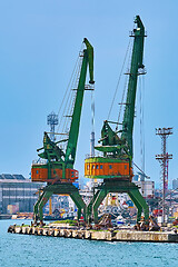 Image showing Harbor Crane in the Port