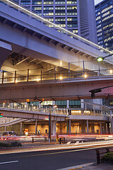 Image showing Modern architecture. Elevated Highways and skyscrapers in Tokyo.