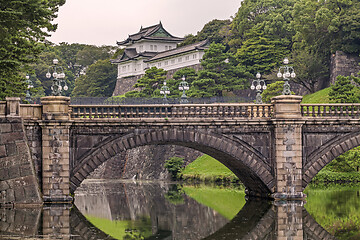 Image showing The Nijubashi Bridge leading to Imperial Palace