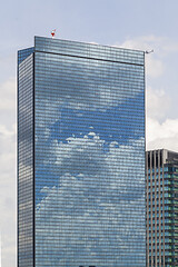 Image showing Modern architecture. Modern steel and glass skyscrapers in Osaka.