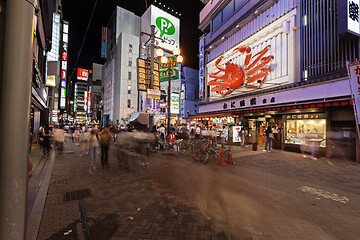 Image showing Osaka, Japan - September 03, 2019 : night shopping area Dotonbori. Osaka, Japan.