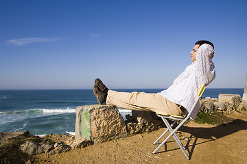 Image showing Enjoying the Ocean view