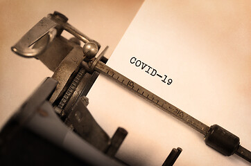 Image showing Typewriter with a written message; 