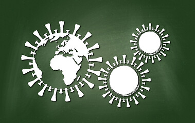 Image showing Planet Earth illustrated as a pathogen of the coronavirus (Covid