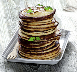 Image showing Pancakes with Honey