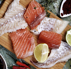 Image showing Raw Fish and Spices