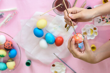 Image showing Easter eggs painted close-up