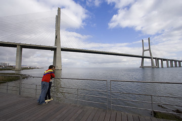 Image showing Couple outdoor enjoying the view