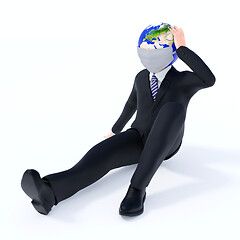 Image showing Man Earth wearing a mask