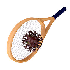 Image showing Tennis racquet and virus