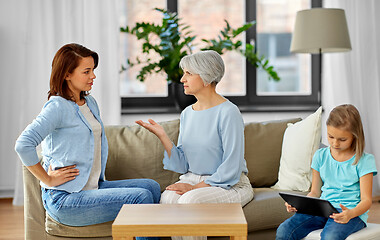 Image showing daughter, mother and grandmother arguing at home