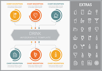 Image showing Drink infographic template, elements and icons.