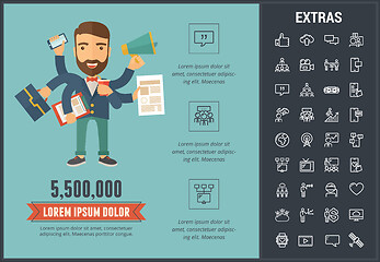 Image showing Social media infographic template, elements, icons