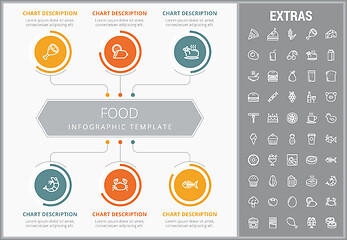 Image showing Food infographic template, elements and icons.