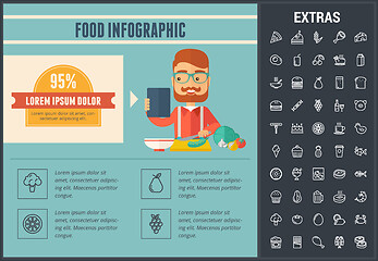 Image showing Food infographic template, elements and icons.