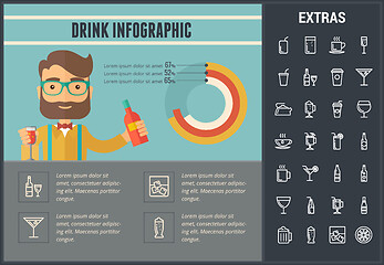 Image showing Drink infographic template, elements and icons.