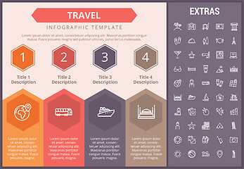 Image showing Travel infographic template, elements and icons.