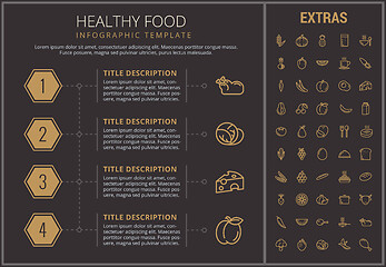 Image showing Healthy food infographic template, elements, icons