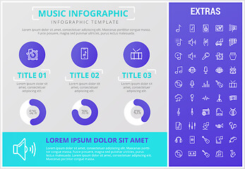Image showing Music infographic template, elements and icons.
