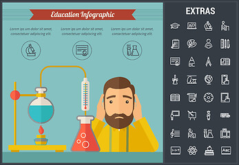 Image showing Education infographic template, elements and icons