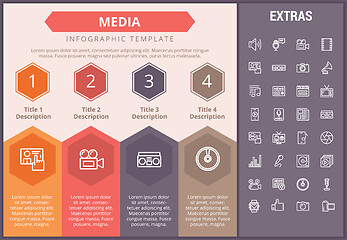 Image showing Media infographic template, elements and icons.