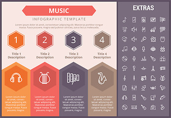 Image showing Music infographic template, elements and icons.