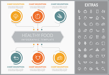 Image showing Healthy food infographic template, elements, icons