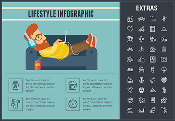 Image showing Lifestyle infographic template, elements and icons