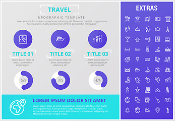 Image showing Travel infographic template, elements and icons.