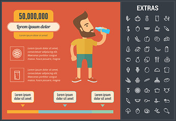 Image showing Healthy food infographic template, elements, icons