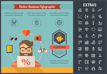 Image showing Online business infographic template and elements.