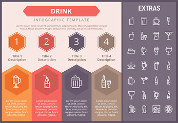 Image showing Drink infographic template, elements and icons.