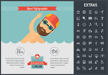 Image showing Sports infographic template, elements and icons.