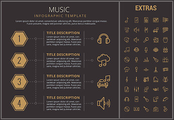 Image showing Music infographic template, elements and icons.