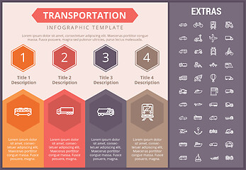 Image showing Transportation infographic template and elements.