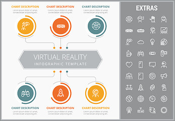 Image showing Virtual reality infographic template and elements.