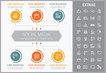 Image showing Social media infographic template, elements, icons