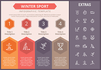 Image showing Winter sport infographic template, elements, icons