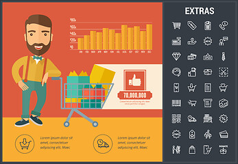 Image showing Shopping infographic template, elements and icons.