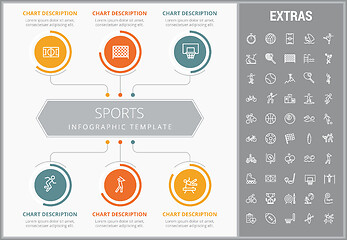 Image showing Sports infographic template, elements and icons.